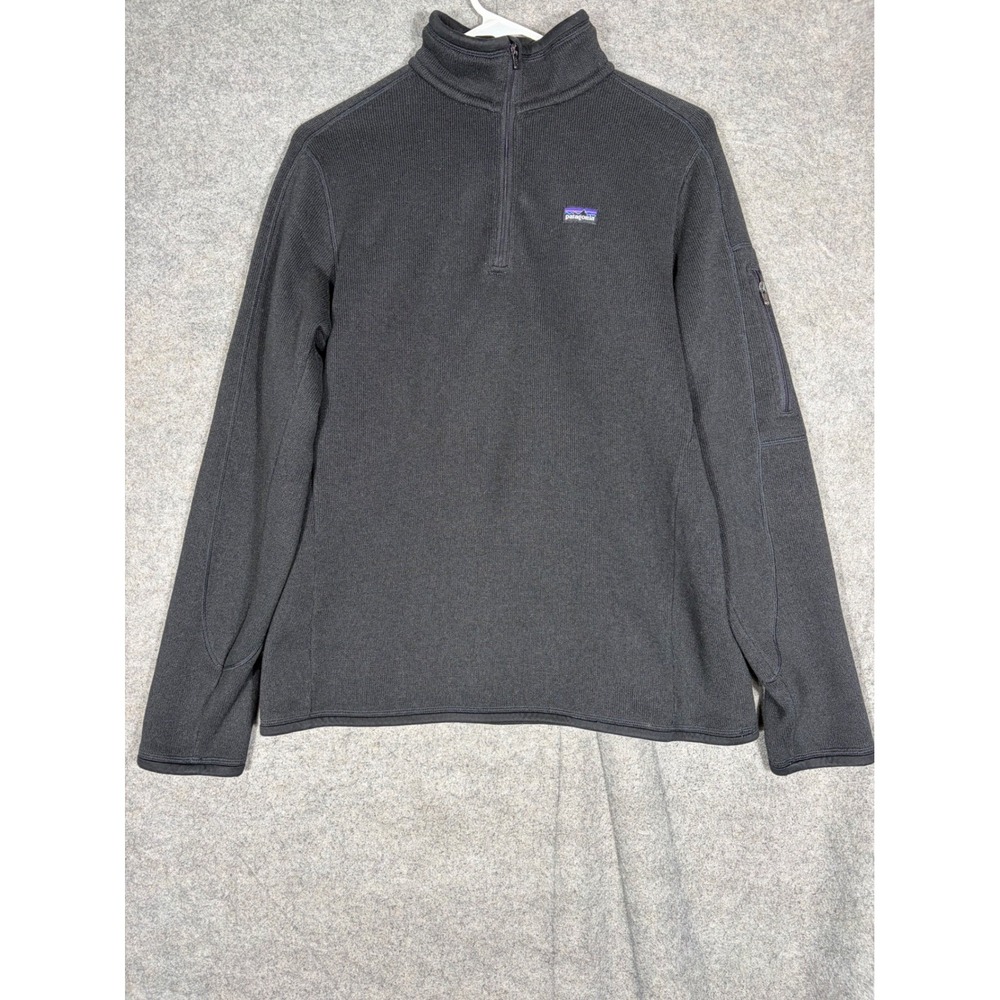 Patagonia Better Sweater 1/4 Zip Pullover Black Fleece Jacket Womens Large 25616